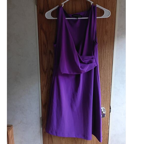 Vntg 2000s Boston Proper Purple Travel Knit 2-Piece Set Blazer 4 Dress Sz XS - Picture 9 of 16